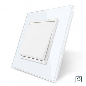 Кнопковий вимикач без фіксації Дзвінковий вимикач Імпульсний вимикач Livolo білий скло (VL-C7K1H-11)