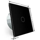 Сенсорний вимикач LIVOLO, чорний скляний, 5А 230В, без нейтралі (VL-C7FC1-2BP), фото 7