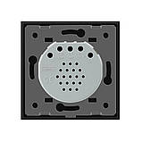 Сенсорна кнопка 1 сенсор Сухий контакт Livolo чорний скло (VL-C701IH-12), фото 5