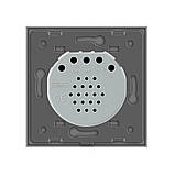 Сенсорний вимикач LIVOLO, сірий скляний, 5А 230В, без нейтралі (VL-C7FC1-2IP), фото 6