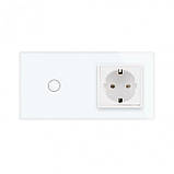 Розумний сенсорний ZigBee вимикач 1 сенсор 1 розетка Livolo білий скло (VL-C701Z/C7C1EU-11), фото 3