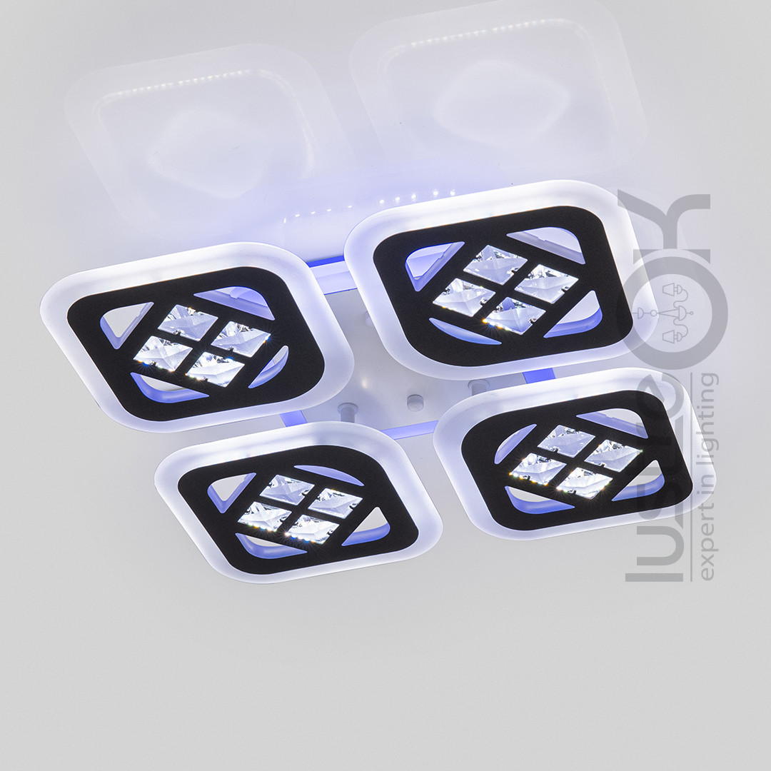 Світлодіодна люстра Люстра з пультом AS8190/4BK LED 3color