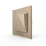 Одноклавішний прохідний вимикач Livolo золото скло (VL-C7K1S-13), фото 3