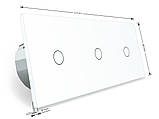 Розумний сенсорний ZigBee вимикач 3 сенсорів (1-1-1) Livolo білий (VL-C701Z/C701Z/C701Z-11), фото 5