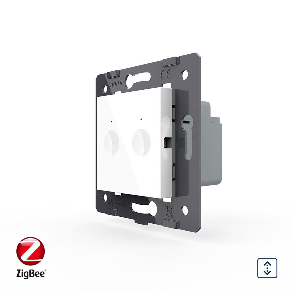 Розумний механізм сенсорний ZigBee вимикач для ролет Sense Livolo білий (VL-FC2WZ-2WP)