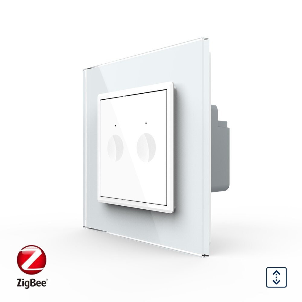 Розумний сенсорний ZigBee вимикач для ролет Sense Livolo білий (VL-C7FC2WZ-2WP)