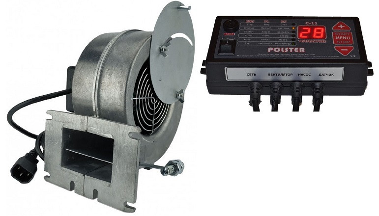 Автоматика Polster c вентилятором WPA-X2 для твердопаливного котла