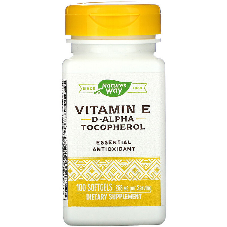 Витамин Е, Nature's Way "Vitamin E" d-альфа токоферол, 400 МЕ (100 ...