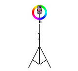 Кольорова кільцева лампа MJ26 RGB LED SOFT RING LIGHT D=26 см, фото 3