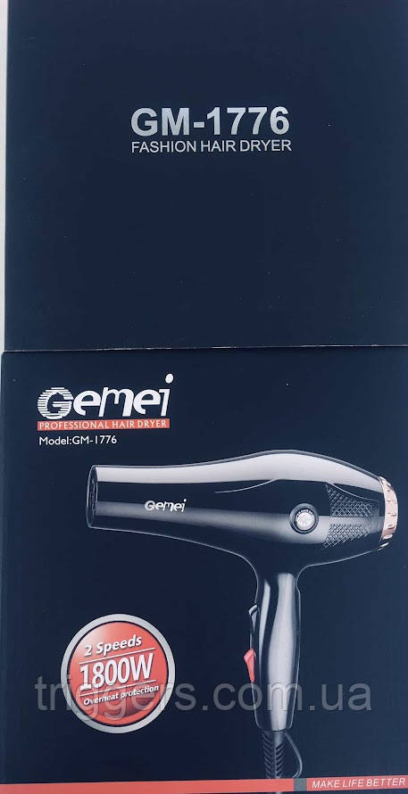 Фен для волосся Gemei GM-1776, фото 1