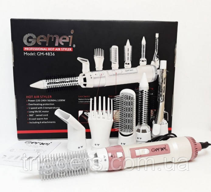 Фен-щітка Gemei GM-4836, фото 1