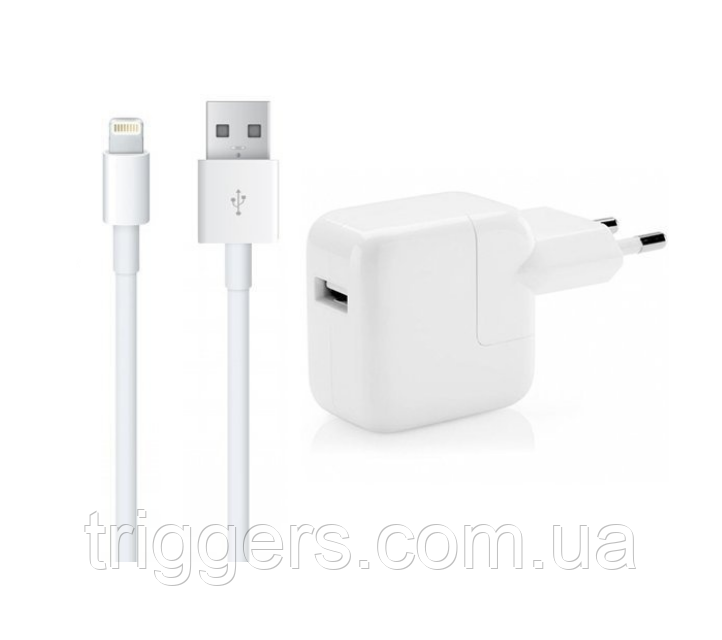 ЗЗП адаптер 220 V + кабель iPhone (2в1) для IPAD 10 W 95106