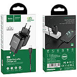 СЗУ HOCO N2 Vigour 1USB/2A + Lightning cable Black, фото 3