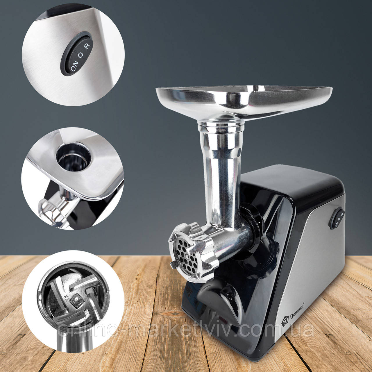 Електром'ясорубка Domotec MS 2022 / М'ясорубка електрична з насадками, фото 1
