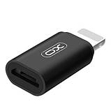 Перехідник XO NB130 microUSB to lightning Black, фото 4