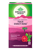 Чай сладкая роза (пакетированный) Тулси Роза, Оригинал Индия! Органик, Tulsi Sweet Rose, Organic India. 25 п.