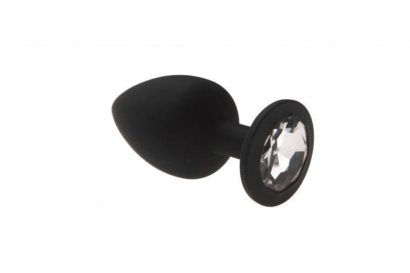 Анальна пробка, Black Silicone Diamond, L | Puls69