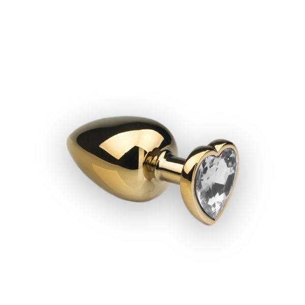 Анальна пробка,Gold Heart Diamond, L | Puls69