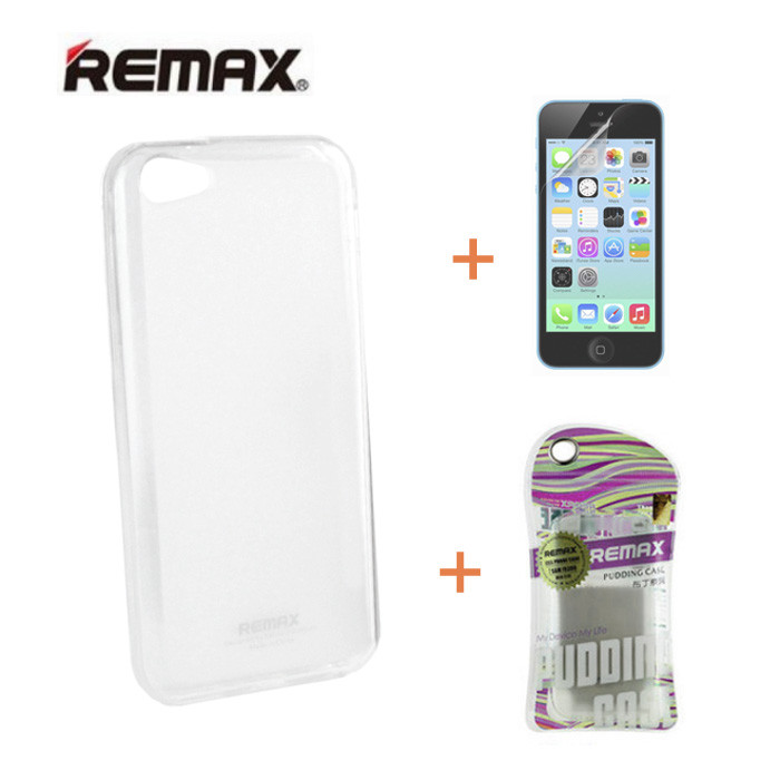 Remax Силіконовий чохол+плівка+пакет для Apple iPhone 5C Білий