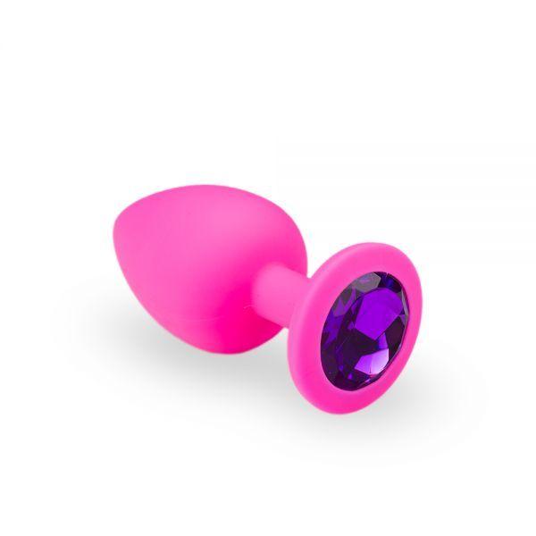 Анальна пробка, Pink Silicone Amethyst, L | Puls69