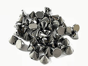 Шипи пластикові пришивні кольори темно-сірий 8х7 мм поштучно/паковання