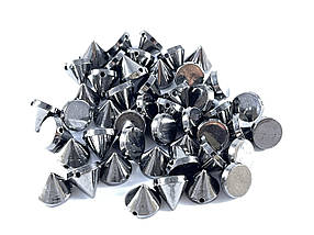 Шипи пластикові пришивні кольори темно-сірий 10х9 мм поштучно/паковання