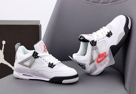 Мужские / женские кроссовки Nike Air Jordan 4 Retro White Cement