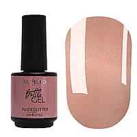 Komilfo Bottle Gel Nude Glitter, 15 мл, с кисточкой