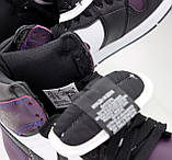 Чоловічі кросівки Nike Air Jordan 1 Retro High Black Violet White, шкіряні кросівки найк аір джордан 1 ретро аїр, фото 8