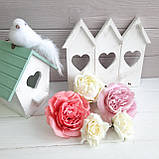 Пташка біла 20 см із хвостиком велика., фото 2