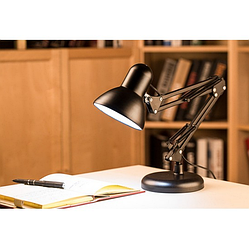 Настільна лампа на підставці, регульована висота, поворотна, чорний, desk lamp, DL-600