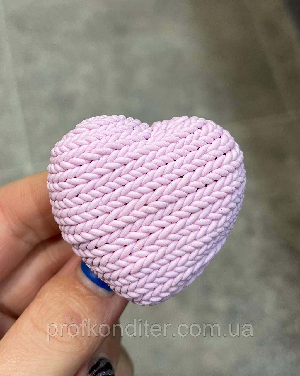 Ексклюзив! Авторський силіконовий молд для шоколаду, мастики, карамелі, ізомальт "Сердечко плетенное", фото 1