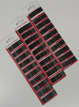 Aleksandra – шпилька-невидимка для волосся сталева хвиляста чорна 55 мм, 100 шт у блістері – професійний аксесуар для зачіски