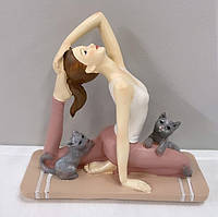 Статуетка для декору "Йога з кішками" 16х7х14 см (полістоун)