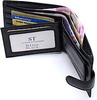 Стильне шкіряне портмоне ST Leather В 103 Чорний, фото 4