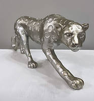 Стильная статуэтка "Серебристый леопард" 37,5х12,5х10 см (полистоун)