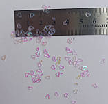 Глітер (блискітки), колір — серце, білий хамелеон 2 грами, фото 4