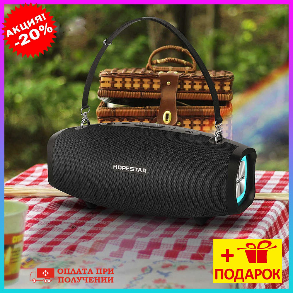 Велика потужна вологостійка bluetooth колонка Нopestar H1 Party з мікрофоном, USB, SD, FM радіо