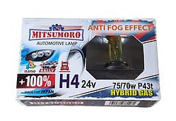 Лампа галогеновая Mitsumoro Anti fog effect H4 +100%   24v 75/70w p43t All Season