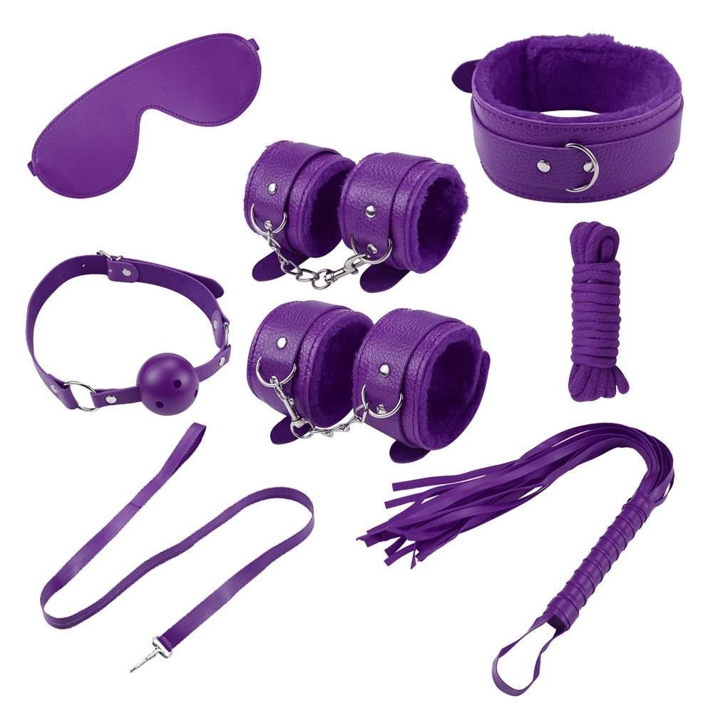 Набір бдсм для секс гри Tease-N-Please BDSM 8 предметів садо-мазо комплект наручники нашийник кляп, нагрудник, наручники .