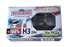 Лампа галогенова Mitsumoro Anti fog effect H3 +100% 24v 70w p43t All Season