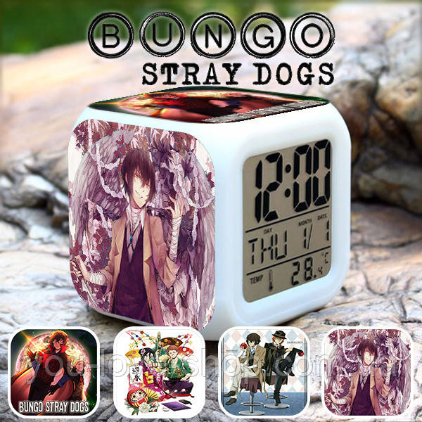 Настільні годинники Bungo Stray Dogs "Дазай Осаму" Проза бродячих псів