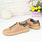 Кеди жіночі об'єднані на шнурівці, колір латте, фото 2