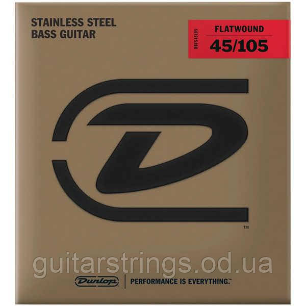 Струны Dunlop DBFS45105 Stainless Steel Flatwound Medium 45-105