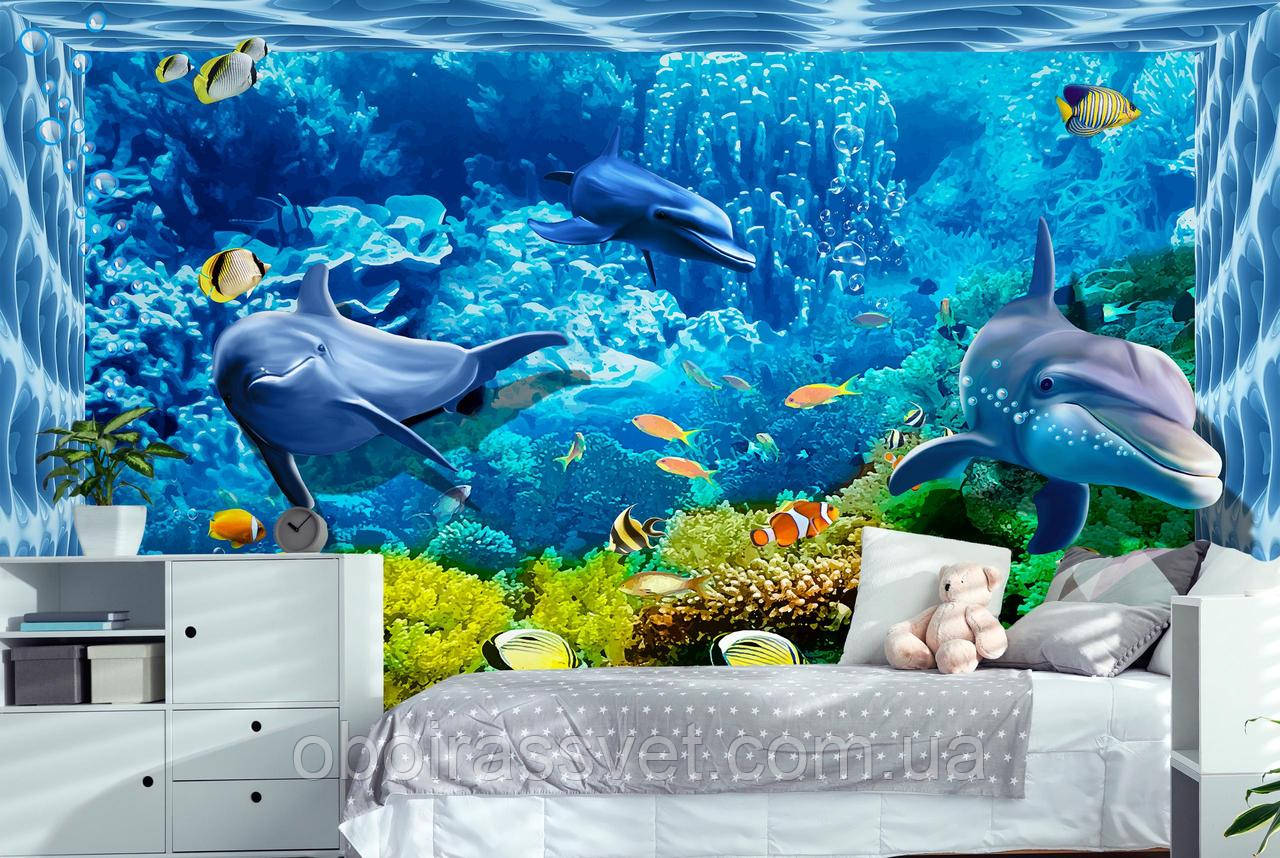 3D Фотошпалери  3Д Чарівний дельфінарій
