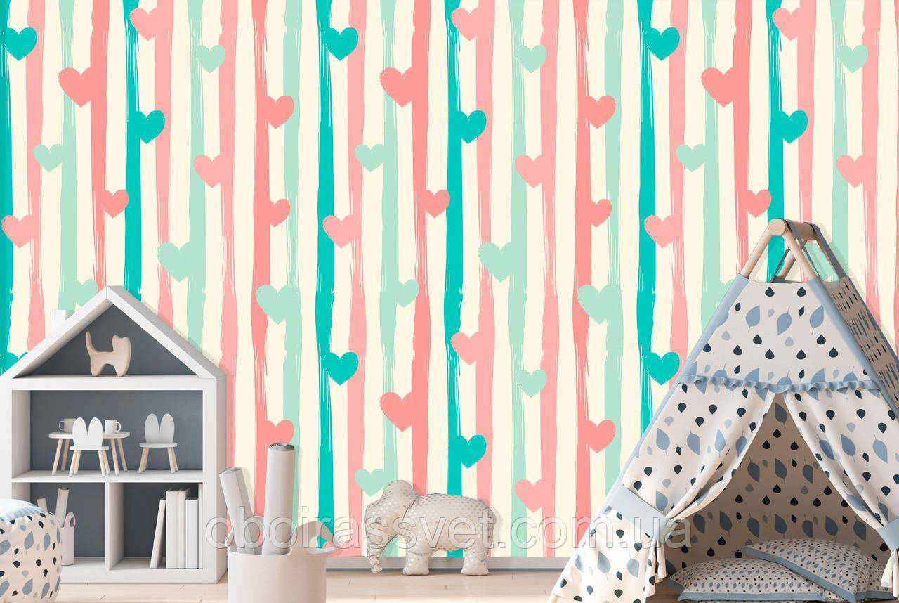 3D Фотошпалери  3Д Лінії сердця