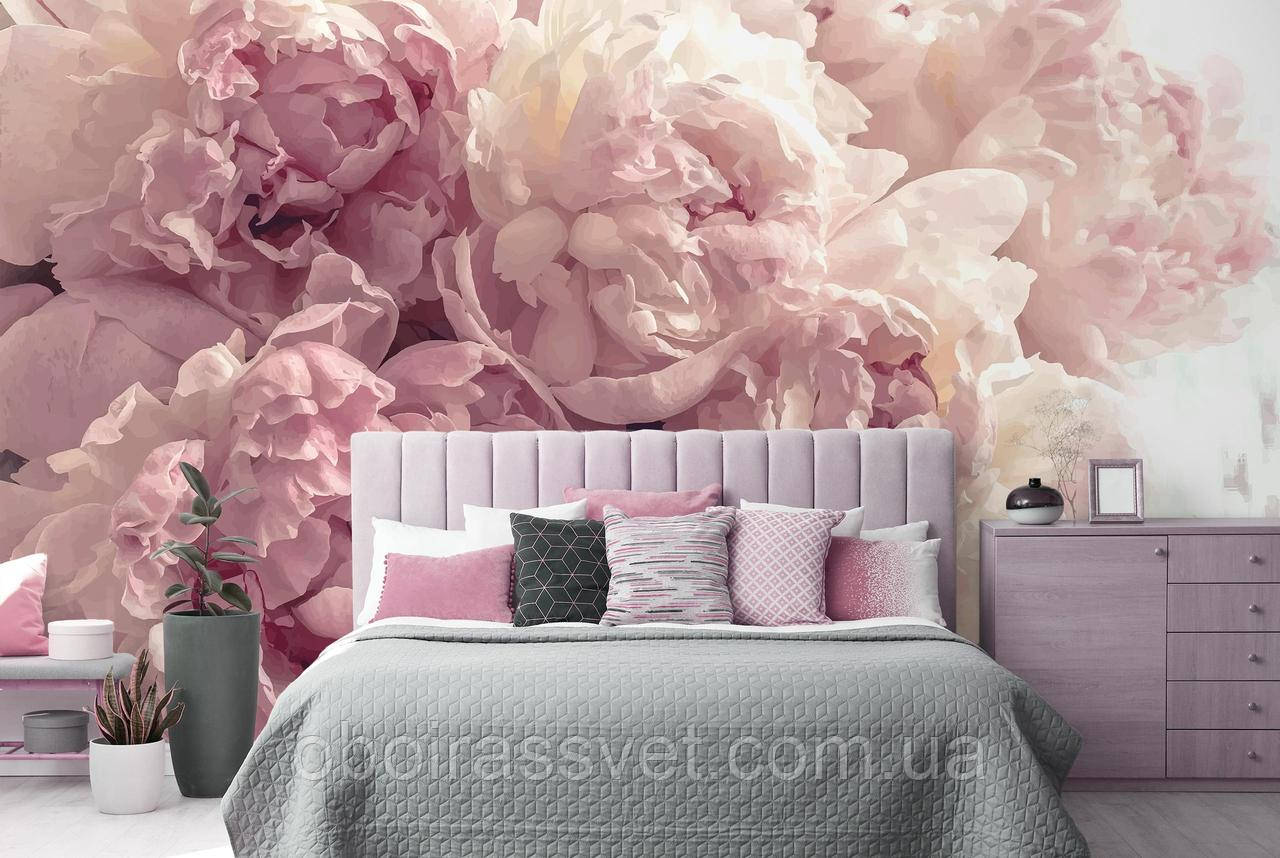 3D Фотошпалери  3Д Повітряні рожеві квіти