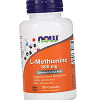 Незамінна амінокислота Л-метіонін NOW L-Methionine 500 мг 100 капс