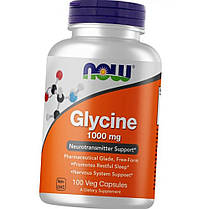 Амінокислота Гліцин NOW Glycine 1000 mg 100 кап, фото 3