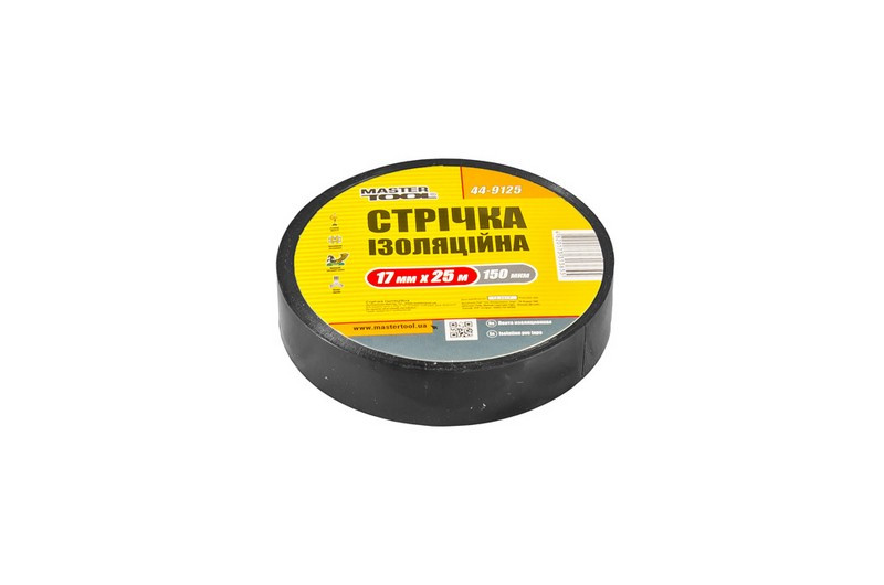 MasterTool Стрічка ізоляційна 0,15 мм, 17 мм*25 м, 10 шт., чорна, Арт.: 44-9125, фото 1